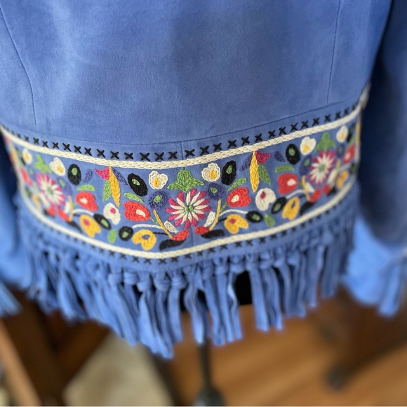 Double D Ranchwear Embroidered Suede Leather Jacket sz L NWT - Picture 10 of 14